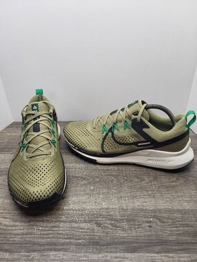 Nike React Pegasus Trail 4 Running Shoes Mens Size 9.5 Neutral Olive FJ4733-200